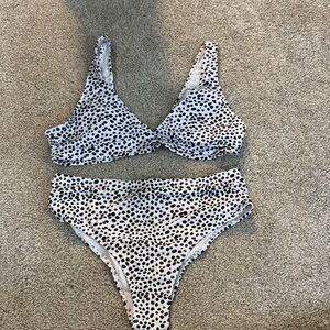SHEIN Black and White Polka Dot Bikini